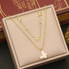 Fashion Shell Butterfly Insect Pattern Stainless Steel Multi Layer O Shaped Chain Necklace With Electroplating For Women