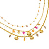 Fashion Shell Flower Multipendant Stainless Steel And Titanium Steel Necklace With Geometric Pattern And Electroplating For Women