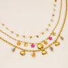 Fashion Shell Flower Multipendant Stainless Steel And Titanium Steel Necklace With Geometric Pattern And Electroplating For Women
