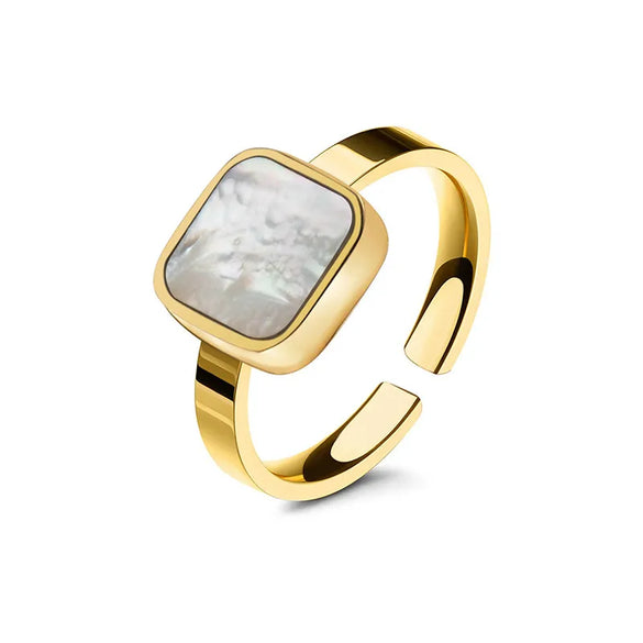 Fashion Shell Star Titanium Steel Simple Fashion Opening Ring