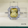 Fashion Shiny Yellow Zircon Engagement Copper Ring Women's Fashion Party Jewelry