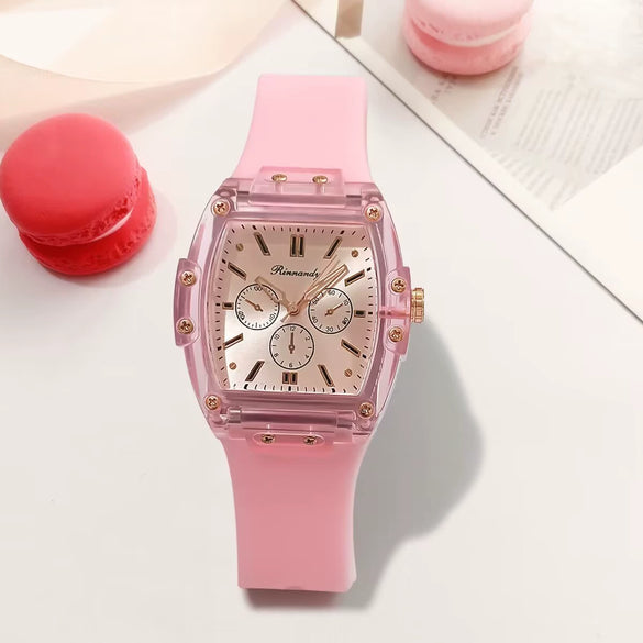 Fashion Silicone Strap Quartz Watch For Men And Women With Round Dial Metal Case Simple Luxury Style Pointer Display