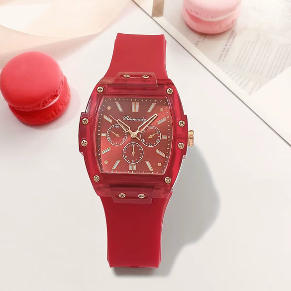 Fashion Silicone Strap Quartz Watch For Men And Women With Round Dial Metal Case Simple Luxury Style Pointer Display