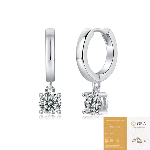 Fashion 925 Silver Geometric Rain Drop Earrings Set With Diamonds