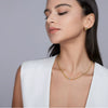 Fashion 925 Silver Stackable Clavicle Necklace With Moissanite Inlay And Geometric Pattern