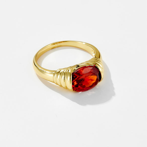Fashion Simple All Match Light Luxury Women's Ring In Copper With Geometric Design And Electroplating Treatment