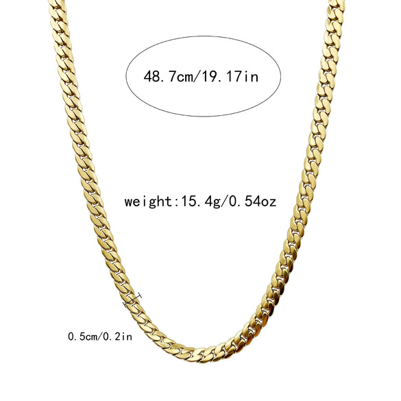 Fashion Simple Allmatch Stainless Steel Chain Necklace With Electroplating For Women