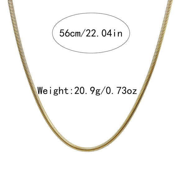 Fashion Simple Allmatch Stainless Steel Chain Necklace With Electroplating For Women