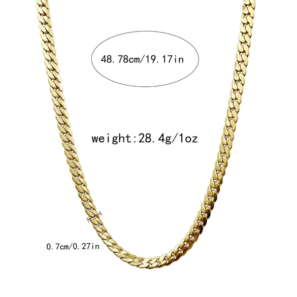 Fashion Simple Allmatch Stainless Steel Chain Necklace With Electroplating For Women
