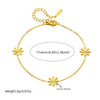 Fashion Simple Allmatch Stainless Steel Gold Plated Daisy Accessories Necklace Bracelet Plants And Flowers Pattern Electroplating Process