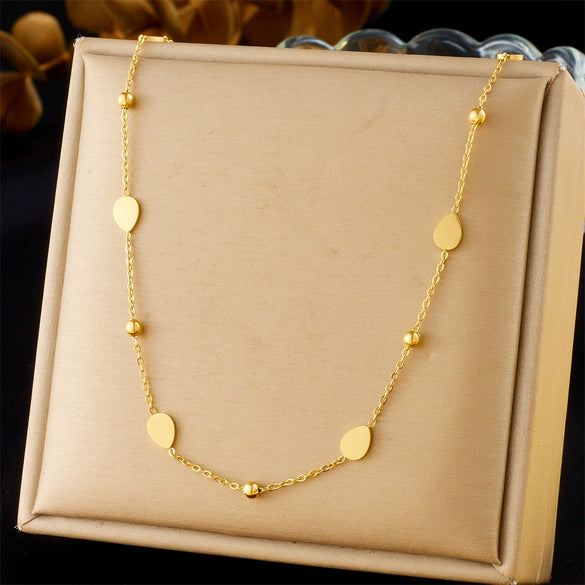 Fashion Simple Allmatch Stainless Steel O Word Chain Necklace With Star Pendant And Electroplating Design