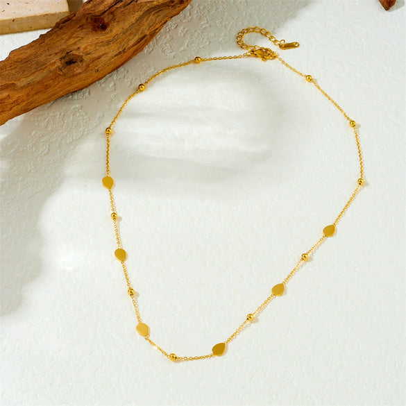 Fashion Simple Allmatch Stainless Steel O Word Chain Necklace With Star Pendant And Electroplating Design