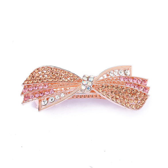 Fashion Simple Alloy Crystal Rhinestone Spring Clip Hairpin For Women