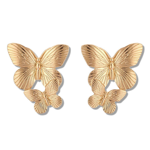 Fashion Simple Alloy Petal Earrings Geometric Irregular Flower Shape Electroplated Personality Earrings For Women