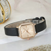 Fashion Simple Business Square Alloy Rhinestone Jewelry Pu Strap Quartz Watch For Female