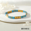 Fashion Simple Candy Color Teilar Beads Tila Bracelet Handmade Chain With Geometric Pattern Mixed Material