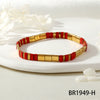Fashion Simple Candy Color Teilar Beads Tila Bracelet Handmade Chain With Geometric Pattern Mixed Material