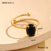 Fashion Simple Claw Set Oval Zircon Stainless Steel Light Luxury Ring With Electroplating For Women