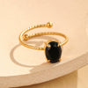 Fashion Simple Claw Set Oval Zircon Stainless Steel Light Luxury Ring With Electroplating For Women