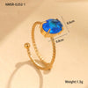 Fashion Simple Claw Set Oval Zircon Stainless Steel Light Luxury Ring With Electroplating For Women