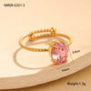 Fashion Simple Claw Set Oval Zircon Stainless Steel Light Luxury Ring With Electroplating For Women