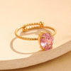 Fashion Simple Claw Set Oval Zircon Stainless Steel Light Luxury Ring With Electroplating For Women