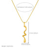 Fashion Simple Cold Style Geometric Stainless Steel Snake Bone Chain Necklace With Irregular Twisted Pendant And Gold Plating