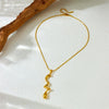Fashion Simple Cold Style Geometric Stainless Steel Snake Bone Chain Necklace With Irregular Twisted Pendant And Gold Plating