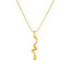 Fashion Simple Cold Style Geometric Stainless Steel Snake Bone Chain Necklace With Irregular Twisted Pendant And Gold Plating