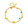 Fashion Simple Color Beaded Dragonfly Stainless Steel Twisted Chain Stacked Women's Bracelet With Electroplating