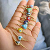 Fashion Simple Colorful Heart Geometric Copper Beads Gold Plated Adjustable Snake Chain Women's Bracelet