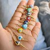 Fashion Simple Colorful Heart Geometric Copper Beads Gold Plated Adjustable Snake Chain Women's Bracelet