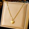 Fashion Simple Commuter Allmatch Goldplated Stainless Steel Heart Shape Engraving Pendant Necklace For Women