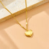 Fashion Simple Commuter Allmatch Goldplated Stainless Steel Heart Shape Engraving Pendant Necklace For Women