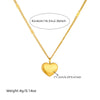 Fashion Simple Commuter Allmatch Goldplated Stainless Steel Heart Shape Engraving Pendant Necklace For Women