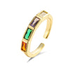 Fashion Simple Copper Heart Geometric Open Ring With Microinlay For Women