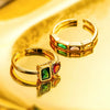 Fashion Simple Copper Heart Geometric Open Ring With Microinlay For Women
