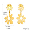 Fashion Simple Creative Goldplated Stainless Steel Flower Open Earrings