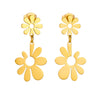 Fashion Simple Creative Goldplated Stainless Steel Flower Open Earrings