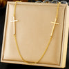 Fashion Simple Cross Stainless Steel Women's Necklace With Electroplating