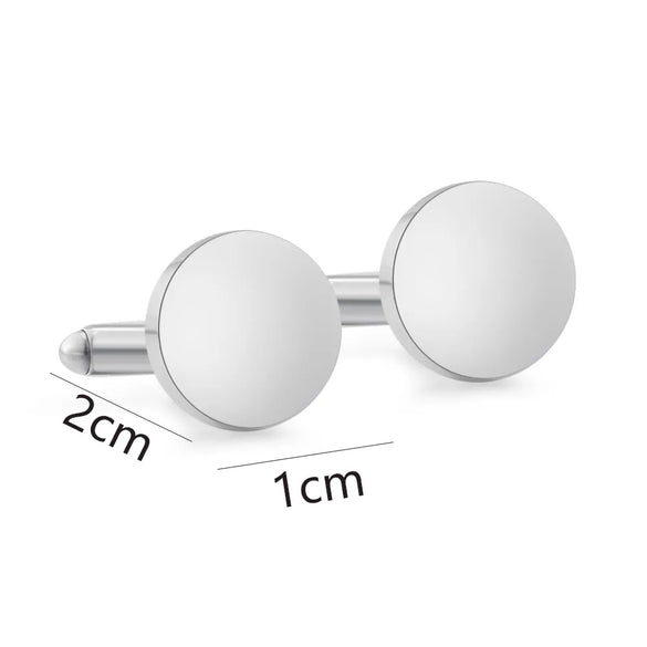 1 Pair Simple Style Round Customization Laser Engraving 304 Stainless Steel Unisex Cufflinks