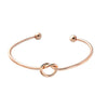 Fashion Simple Cut Out Open Metal Bangle Bracelet With Heart And Floral Detail Electroplated Women's Bracelet Accessory