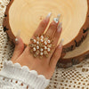 Fashion Simple Diamond Rose Flower Alloy Ring