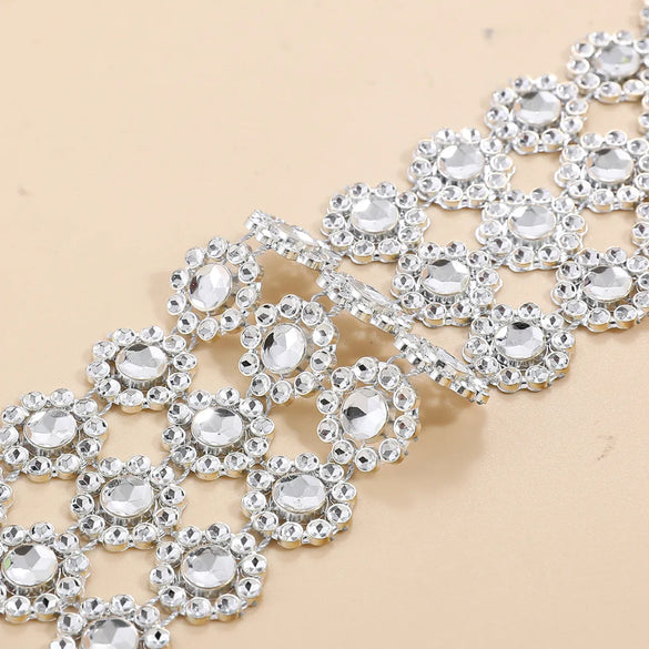 Ornament Personalized Versatile Multi-element Necklace Double-layer Concave Europe And America Cross Border Diamond Collar Necklace
