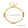 Fashion Simple Double Layer Stacked Ball Beaded Stainless Steel Jewelry Bracelet Necklace For Women With Snake Bone Chain And Electroplating