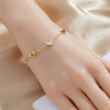 Fashion Simple Elegant Temperament Hollow Smooth Gold Plated Stainless Steel Heart Shaped Electroplated Women's Bracelet