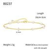 Fashion Simple Exquisite Golden O Shaped Chain Pearl Women's Bracelet Copper Electroplating Geometric