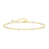 Fashion Simple Exquisite Golden O Shaped Chain Pearl Women's Bracelet Copper Electroplating Geometric