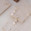 Fashion Simple Freshwater Pearl Earrings Geometric Style Electroplated For Women