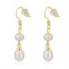 Fashion Simple Freshwater Pearl Earrings Geometric Style Electroplated For Women